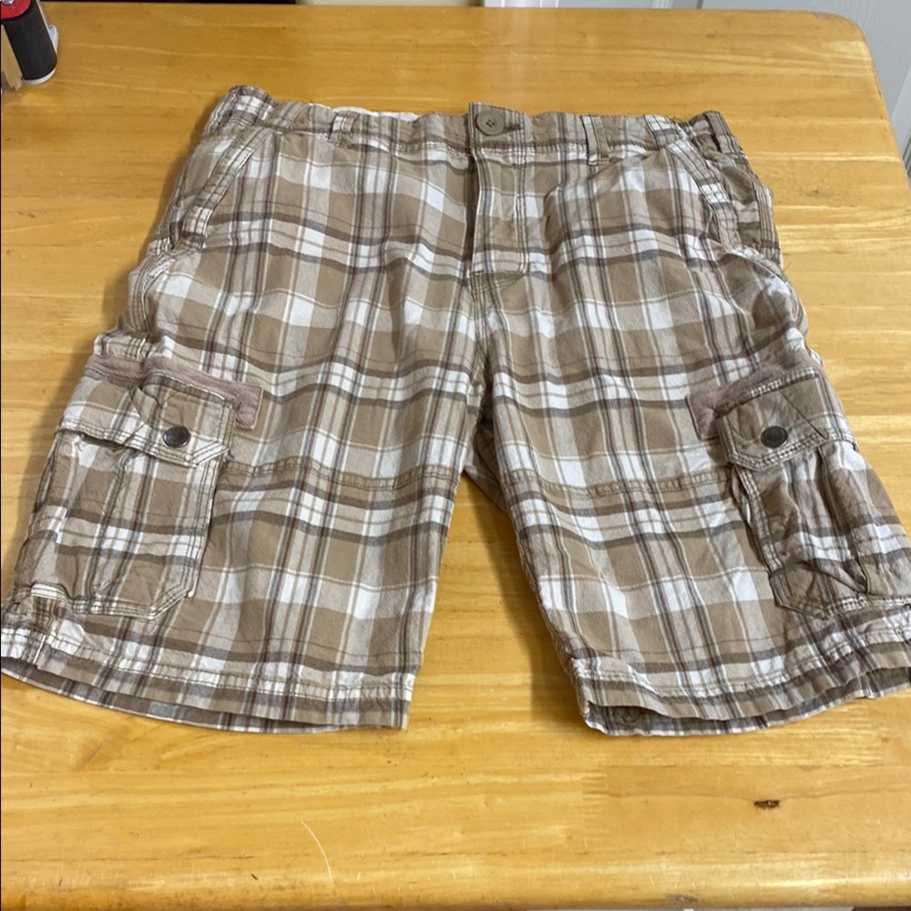 Ruff Hewn Brown and White Cargo Shorts